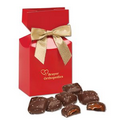 Chocolate Sea Salt Caramels in Red Gift Box